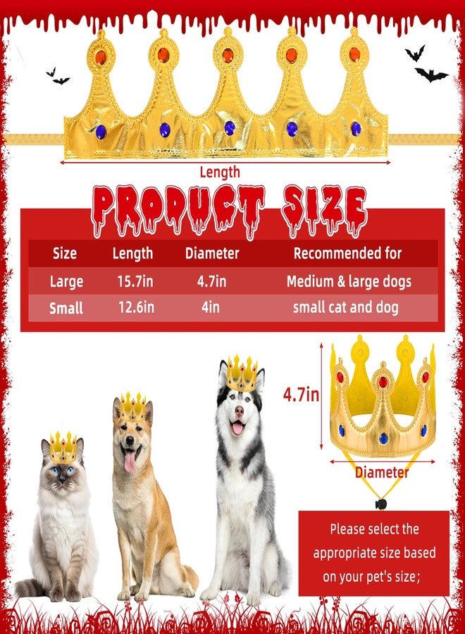 Bolake Large Dog Halloween Costumes Dog King Costumes Cape Crown for Medium Dogs Funny King Prince Halloween Cosplay Costume for Large Medium Small Dogs Cats - Image 3